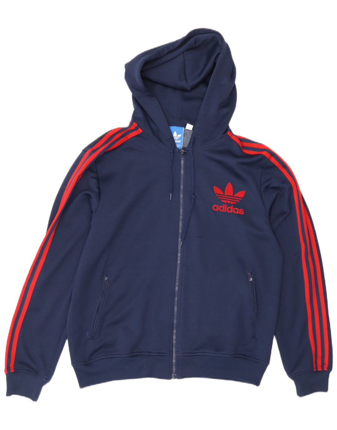 Pulover pentru bărbați Adidas Graphic Zip Hoodie, poliester mediu bleumarin