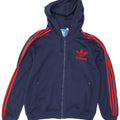 Pulover pentru bărbați Adidas Graphic Zip Hoodie, poliester mediu bleumarin