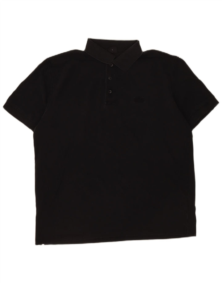 Tricou polo pentru bărbați Hugo Boss, bumbac negru mare