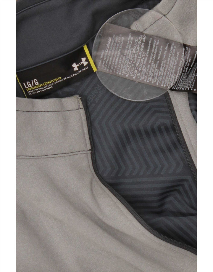 Top de trening Under Armour pentru bărbați cu pulover grafic mare, gri, colorblock