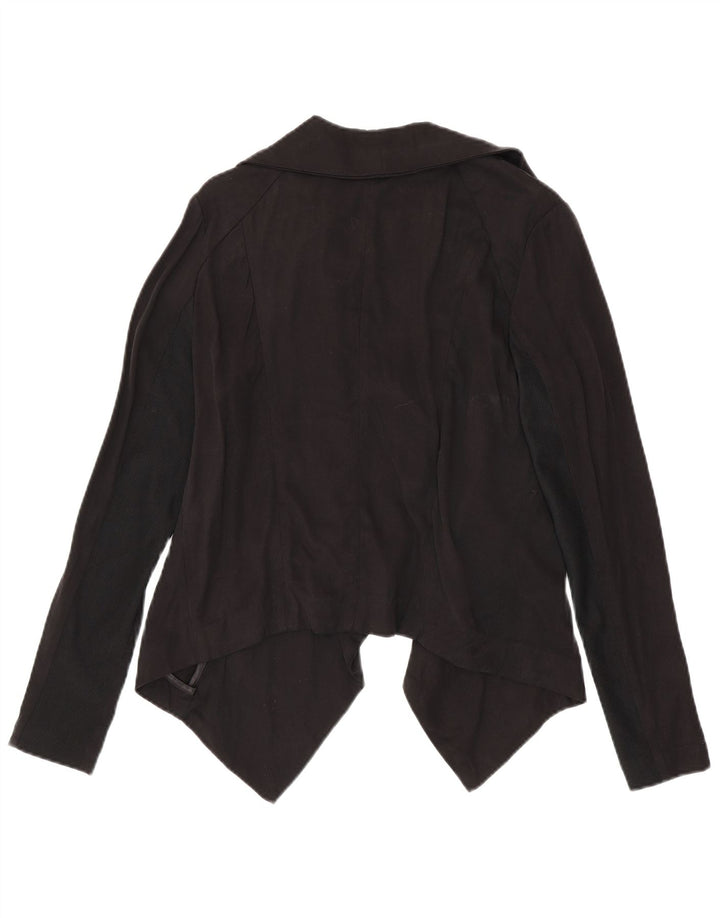 WAREHOUSE Womens Asymmetric Bolero Top UK 16 Large  Black Lyocell