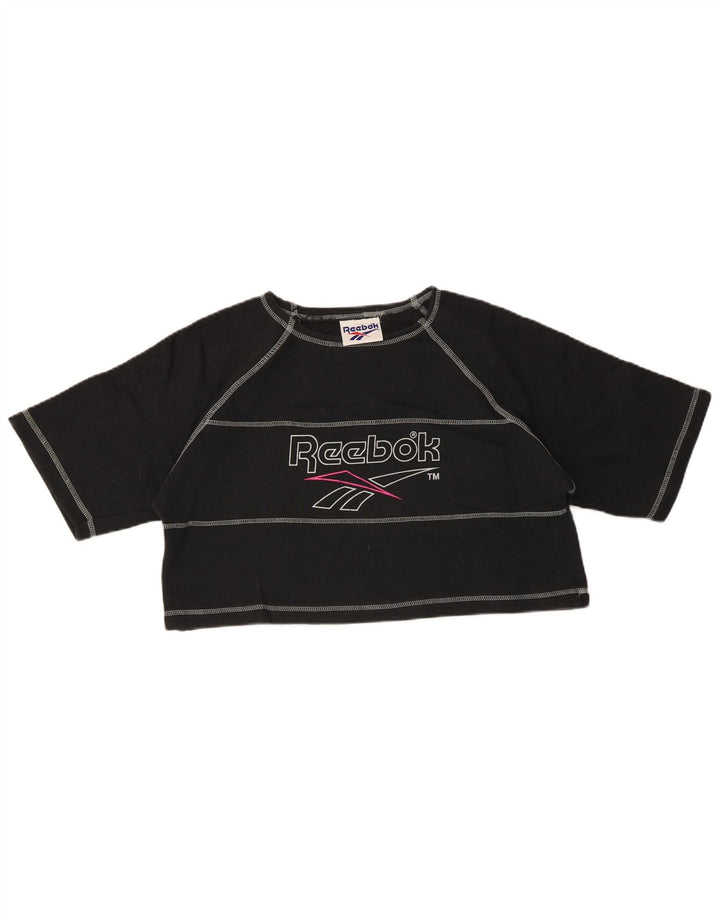 Tricou crop pentru femei REEBOK Top UK 14 Bumbac mediu negru