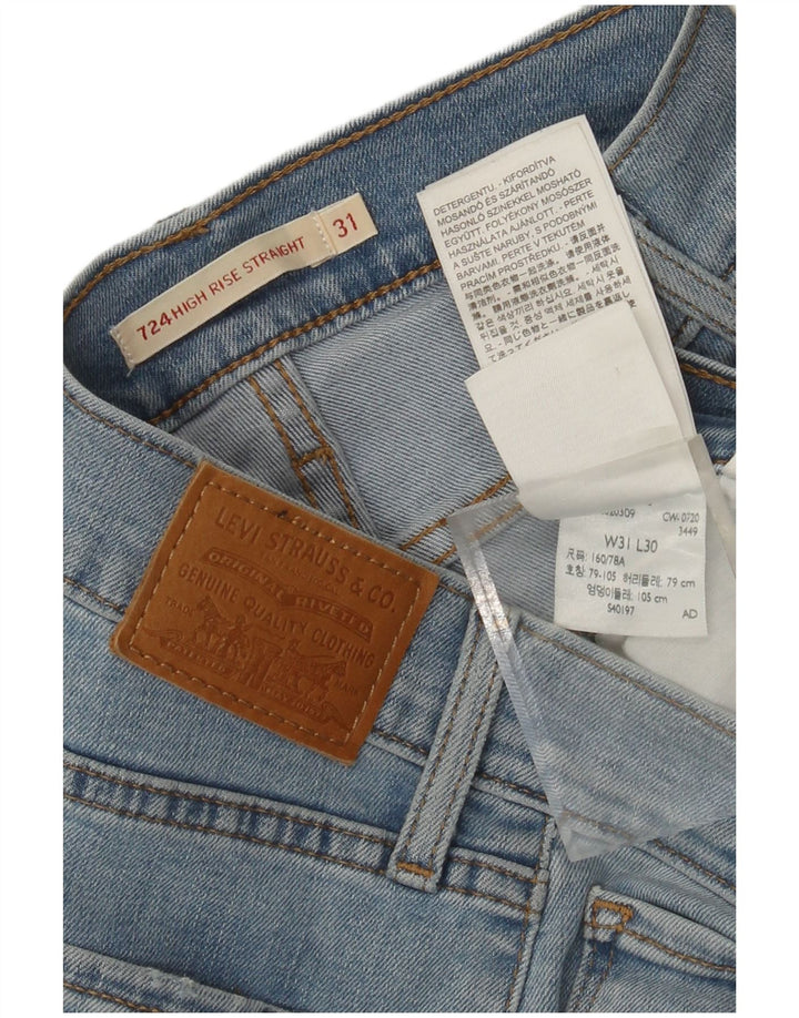 Blugi drepti cu talie înaltă pentru femei LEVI'S 724 L31 L30 Bumbac albastru