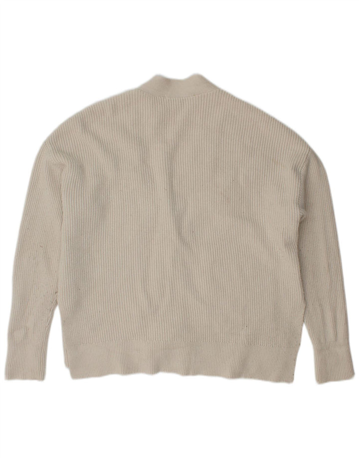 Pulover cardigan supradimensionat pentru femei Zara UK 10 Small White Viscose