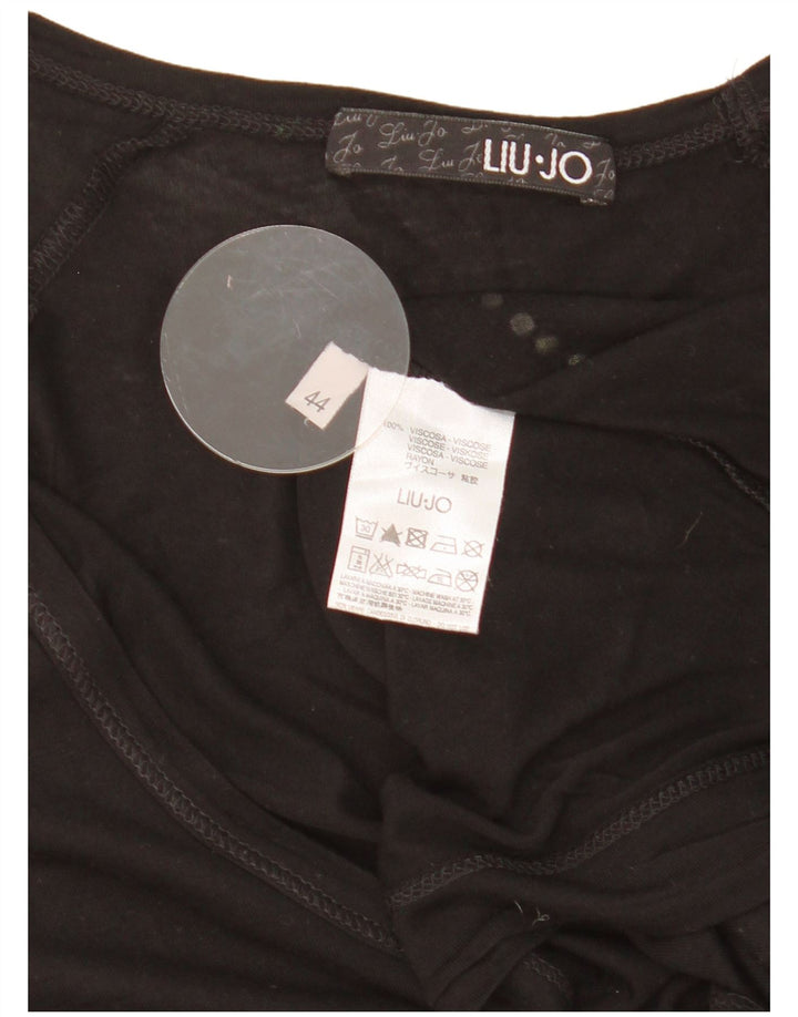 Top grafic pentru femei Liu Jo cu mânecă lungă IT 44 Medium Black Viscose