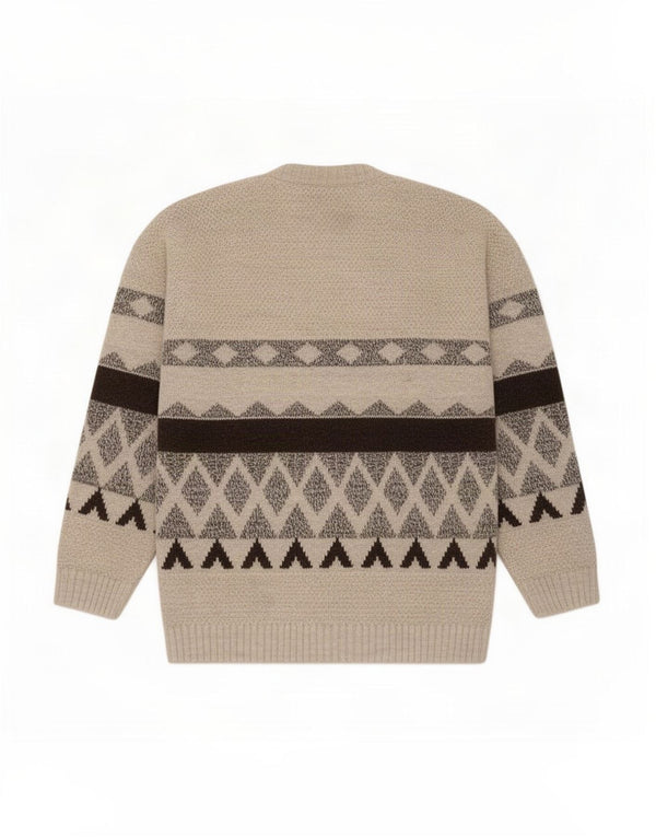 Pulover cardigan bărbați Conbipel XL bej geometric