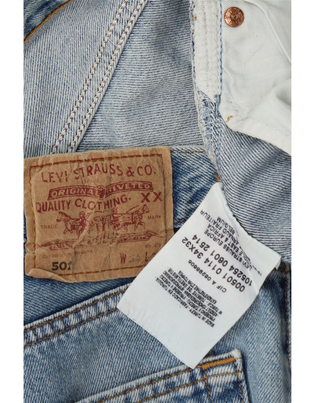 Blugi Levi's 501 Straight pentru bărbați W34 L32 Bumbac albastru