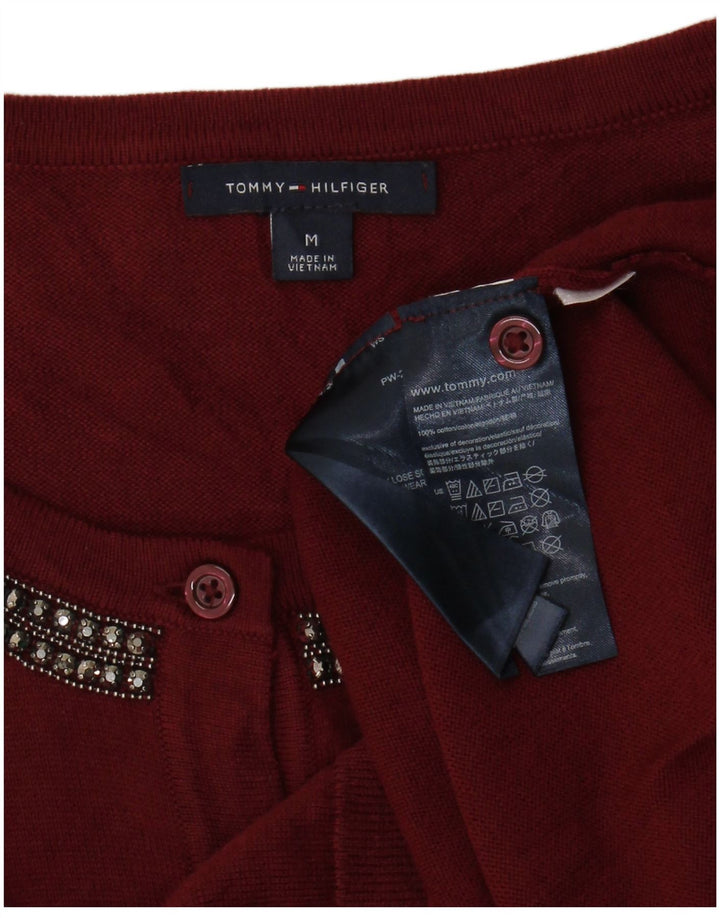 Pulover cardigan Tommy Hilfiger pentru femei UK 12, bumbac maro mediu