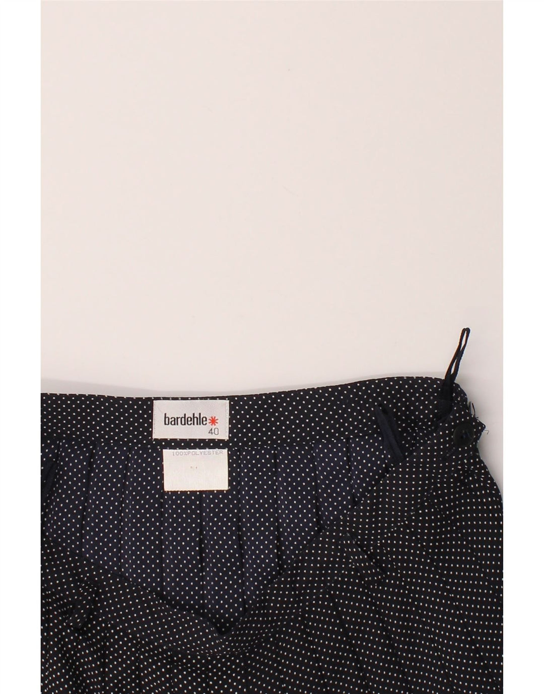 BARDEHLE Womens Pleated Skirt EU 40 Medium W32 Navy Blue Polka Dot Vintage Bardehle and Second-Hand Bardehle from Messina Hembry 