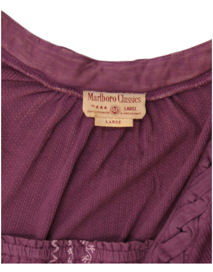 Marlboro Classics Top pentru femei cu mânecă lungă UK 14 Large Violet