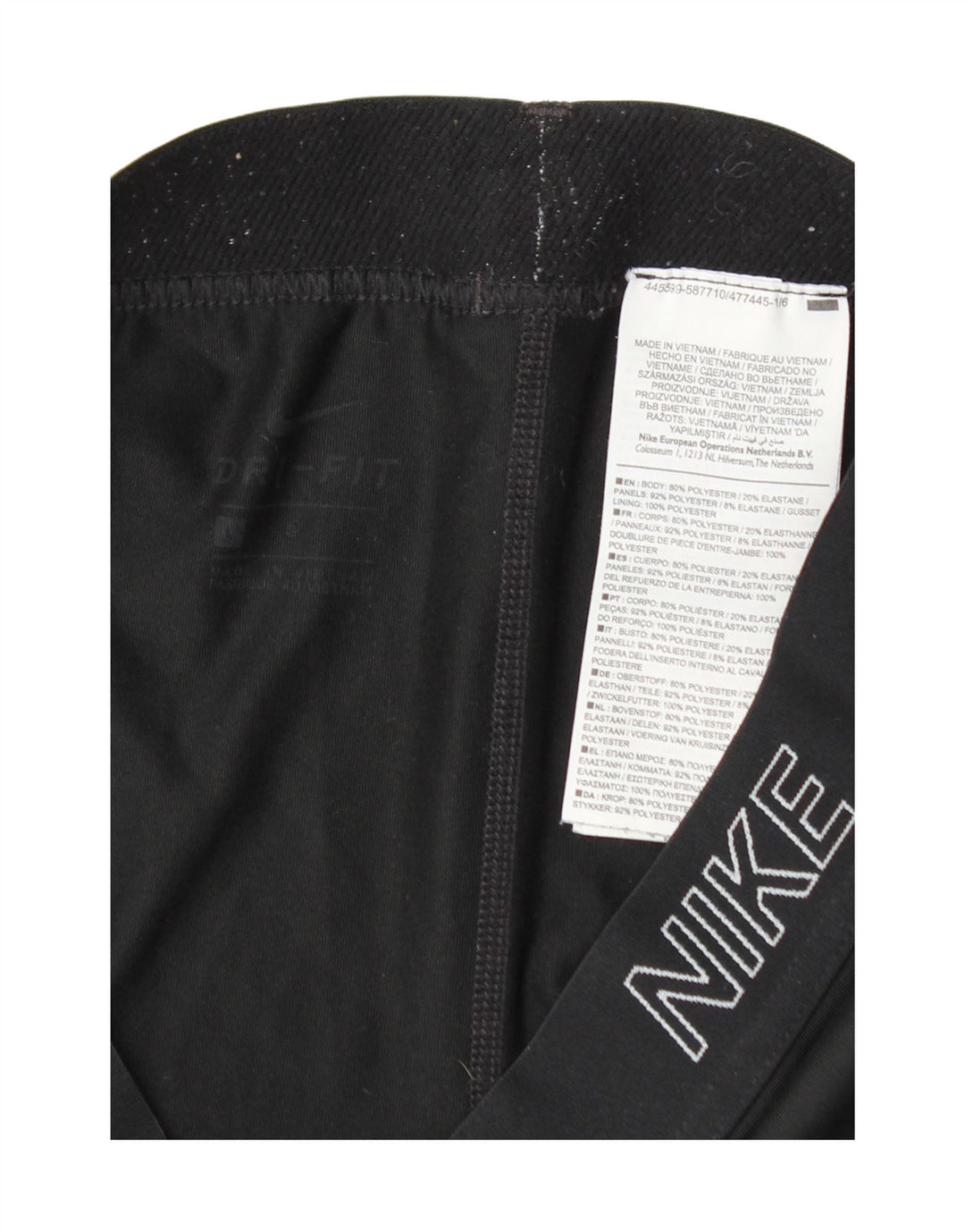 Leggings Nike Dri Fit Graphic Capri pentru femei UK 14 Poliester negru mare