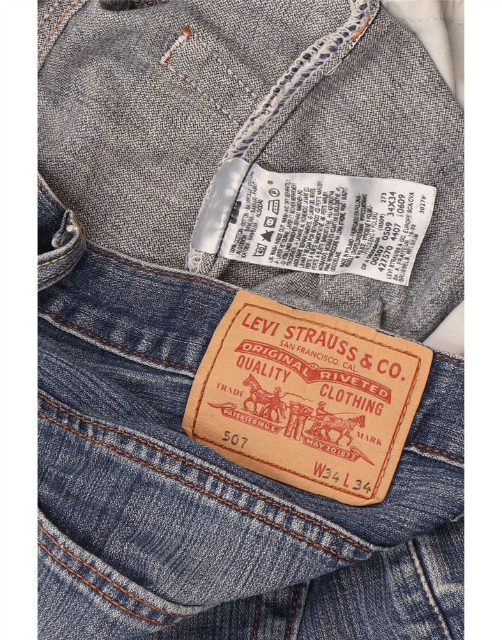 Pantaloni scurți din blugi pentru bărbați LEVI'S 507 W34, bumbac albastru mare