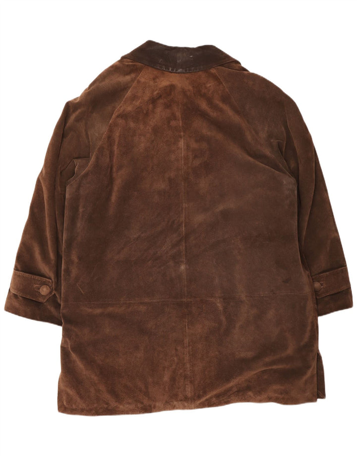 Jachetă de vânt supradimensionată din piele de căprioară pentru femei UK 18 XL maro