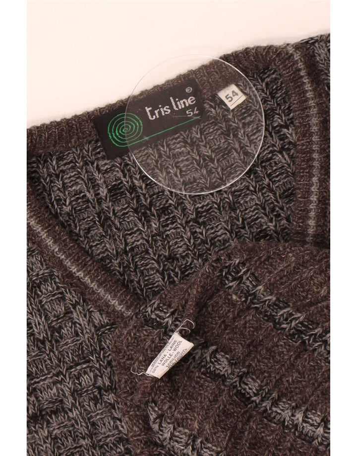 Tris Line Pulover cu decolteu în V pentru bărbați IT 54 XL Lână cu dungi gri