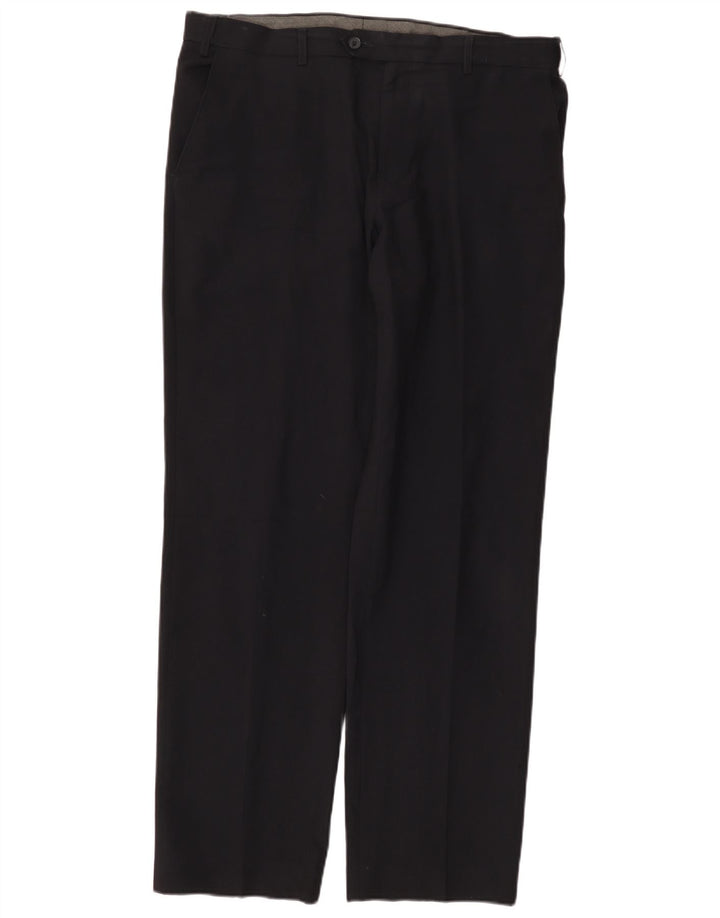 MARKS & SPENCER Pantaloni de costum pentru bărbați cu tăiere obișnuită L36 L33 poliester bleumarin