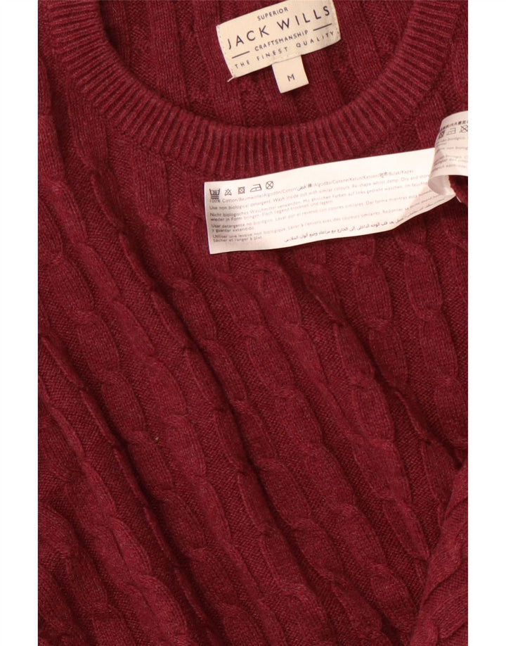 JACK WILLS Pulover pentru bărbați cu gât roșu, bumbac maro mediu