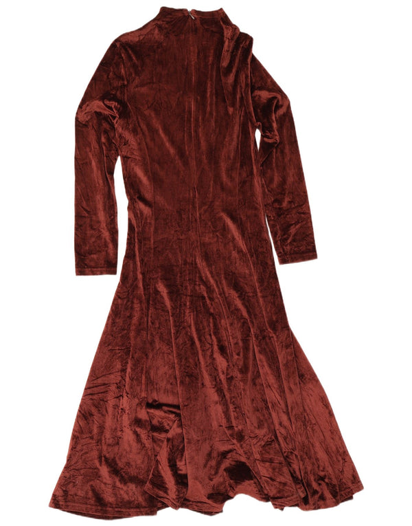 Rochie maxi cu mânecă lungă pentru femei Sportmax, din catifea, UK 14, mare, viscoză de burgundă