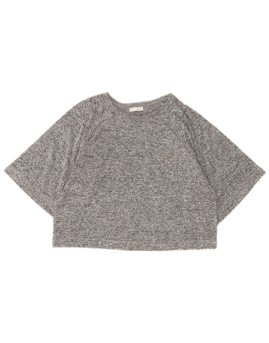 Tricou Crop pentru femei Zara UK 14 Medium Gri Pete