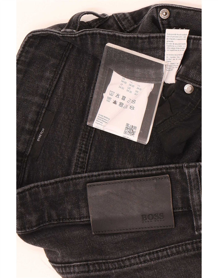 Blugi drepti elastici pentru bărbați Hugo Boss W34 L30 bumbac gri