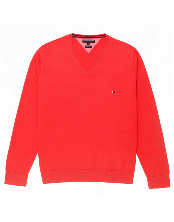 Pulover cu decolteu în V Tommy Hilfiger pentru femei UK 20 2XL Roșu