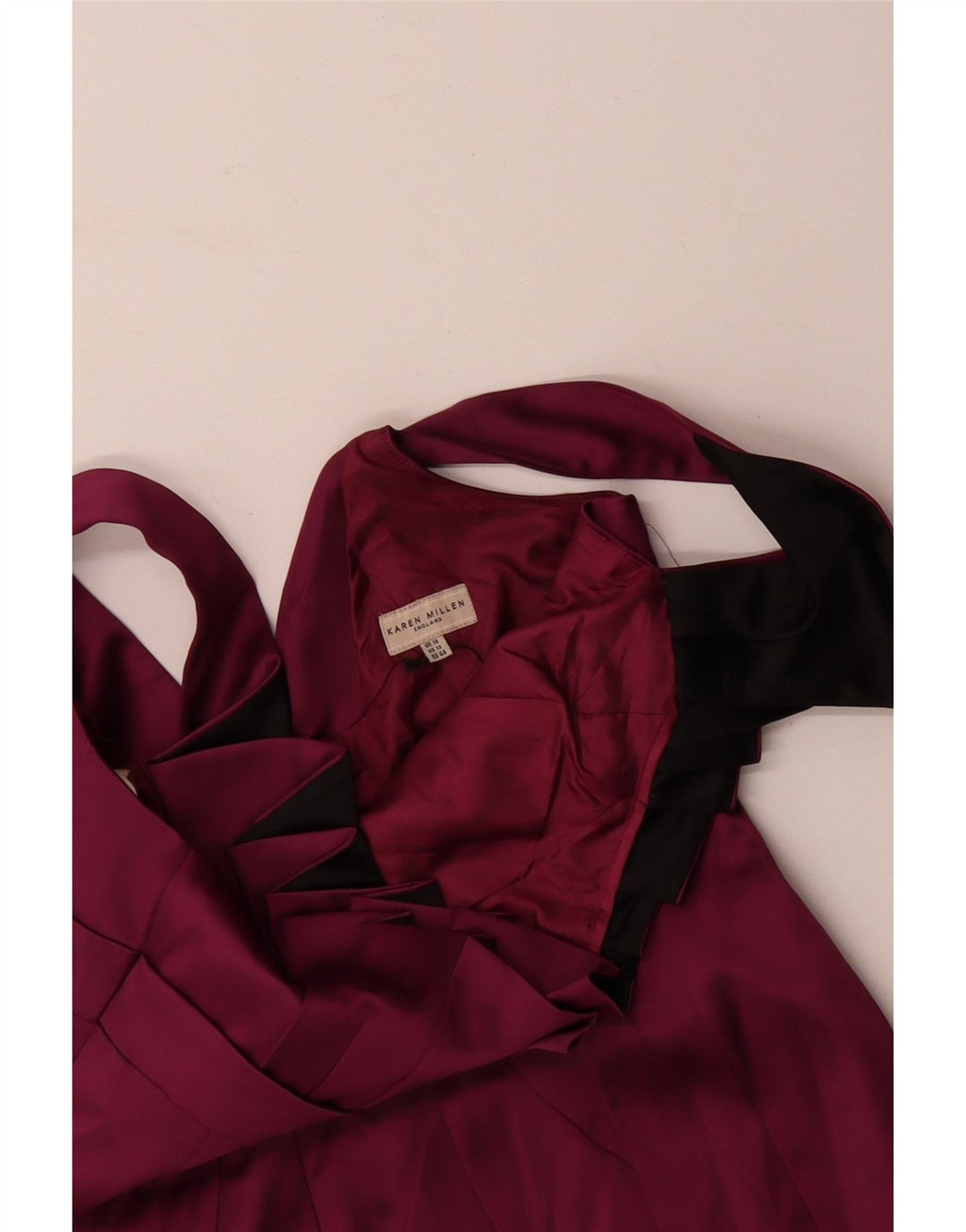 KAREN MILLEN Rochie bodycon fără mâneci pentru femei UK 16 Acetat burgundy mare