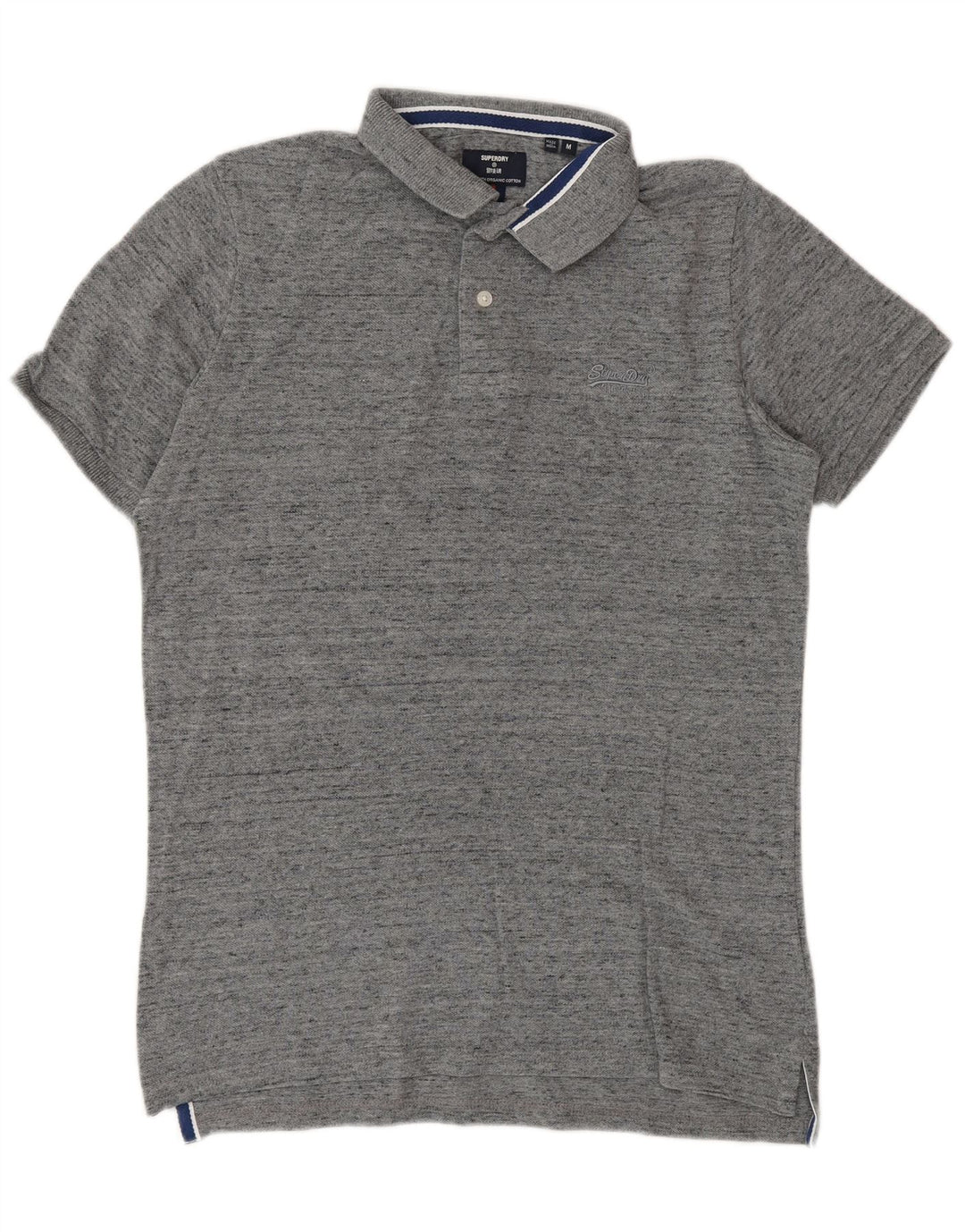 Tricou polo pentru bărbați Superdry, bumbac gri mediu