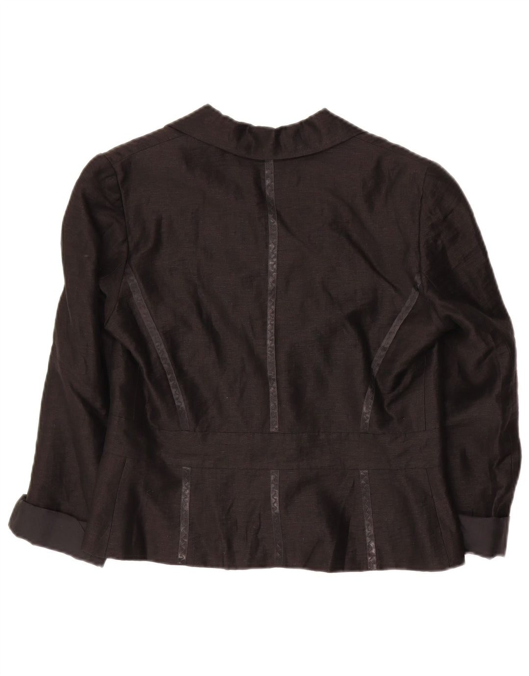 FEE G Womens 3 Button Blazer Jacket UK 12 Medium  Black Linen