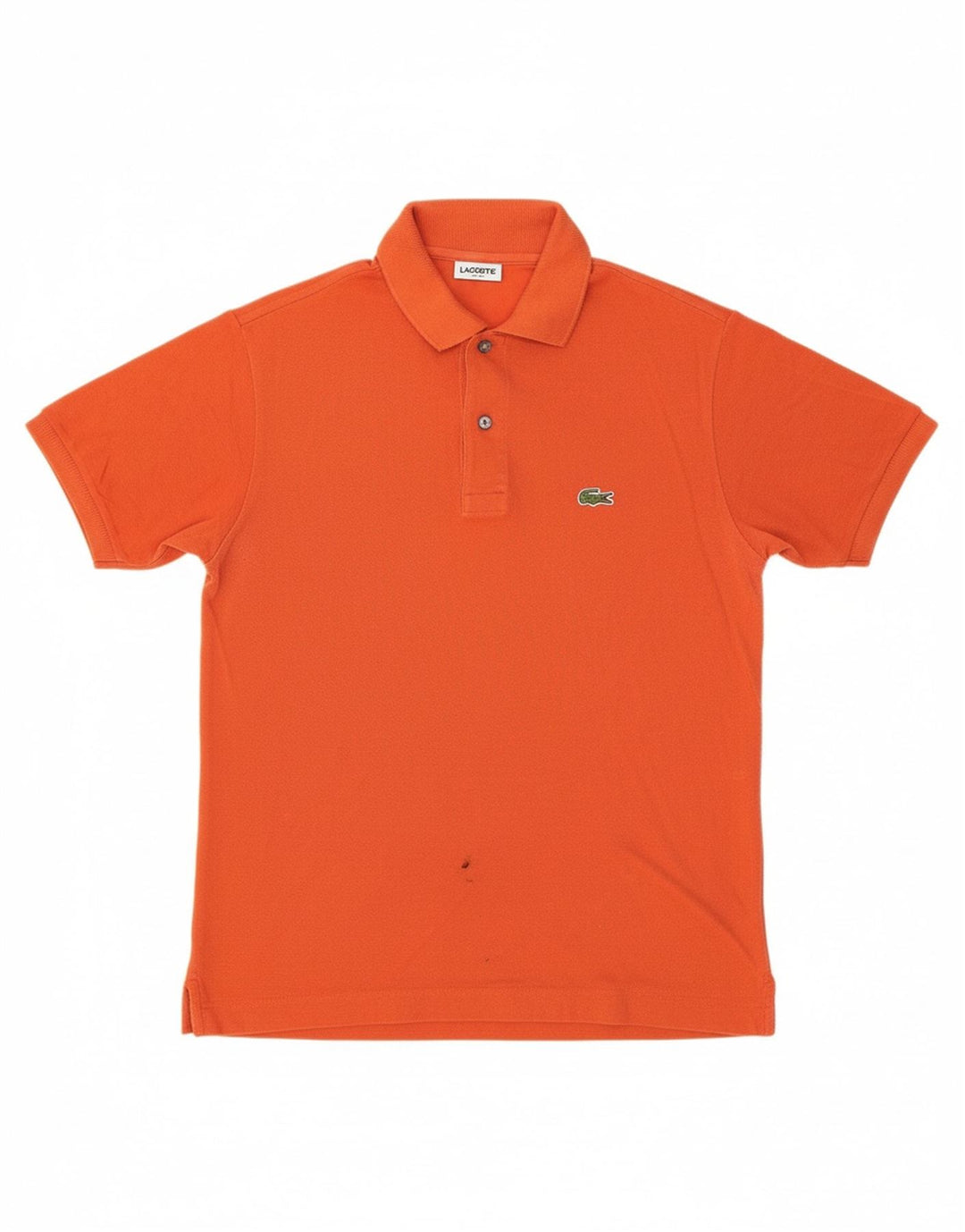 LACOSTE Mens Polo Shirt Size 3 Small Orange Cotton