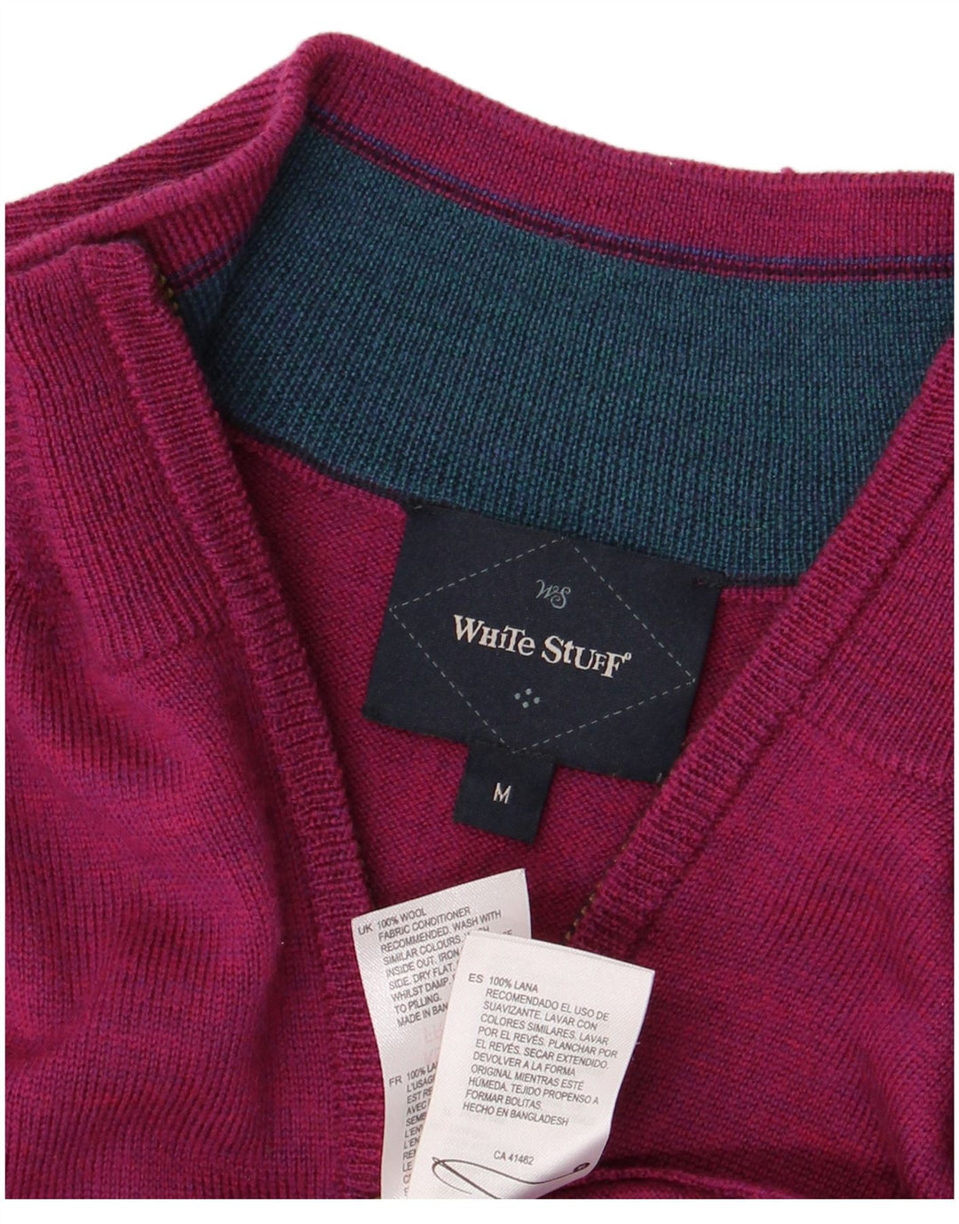White Stuff Pulover pentru bărbați cu fermoar și gât, lână roz mediu