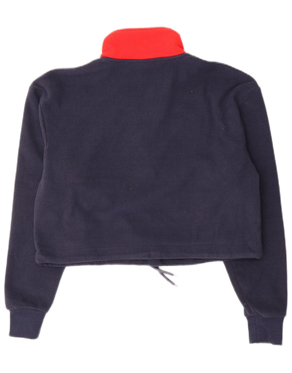 Pulover pentru femei Ellesse, cu fermoar și decolteu, din fleece UK 4 XS, albastru bleumarin, bloc de culoare
