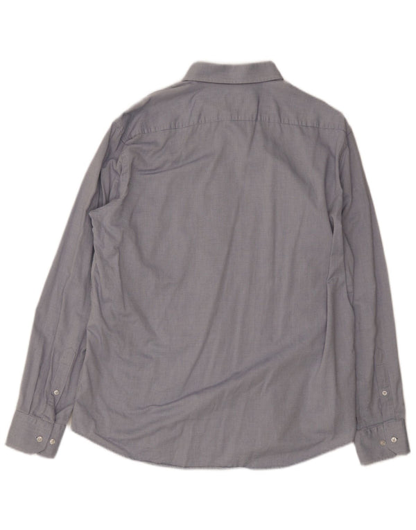 Cămașă Hugo Boss pentru bărbați, cu formă normală, mărimea 43 17 XL, bumbac cu pete albastre