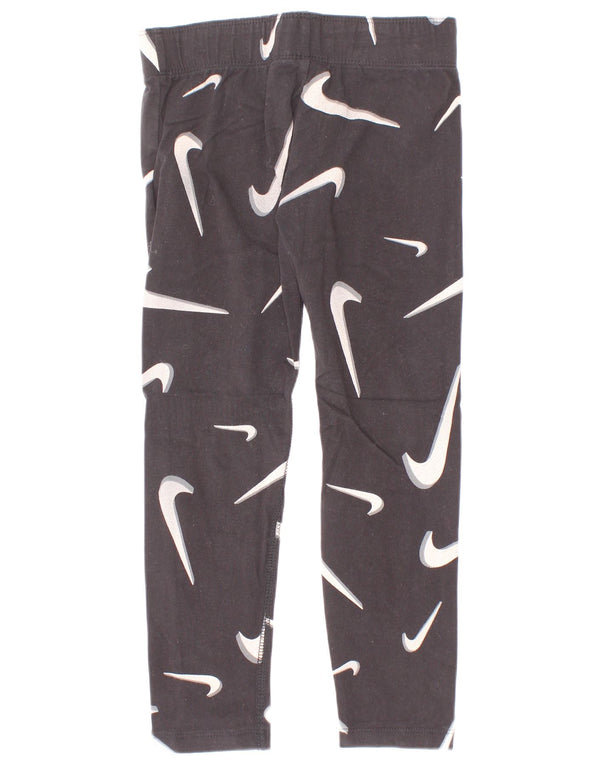 Puma Girls Tight Fit Graphic Leggings 6-7 Ani XS Bumbac Negru