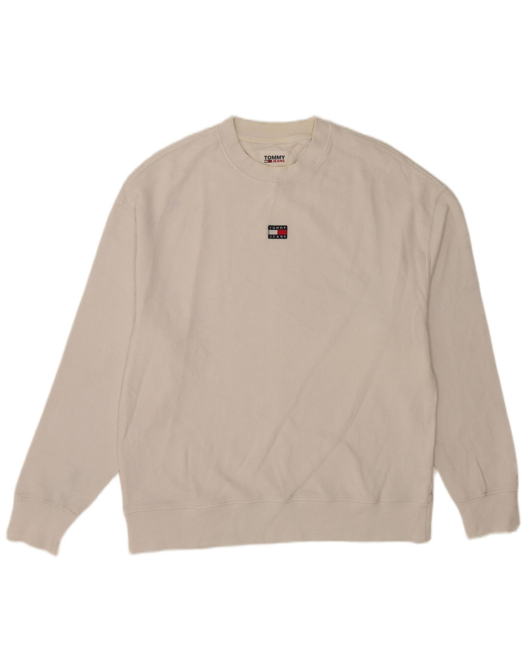 Hanorac pentru bărbați Tommy Hilfiger Pulover mediu din bumbac alb