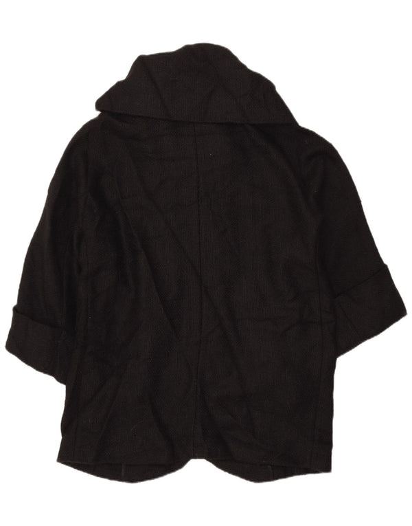 Pulover cardigan pentru femei French Connection cu mâneci 3/4 UK 14 Lână neagră mare