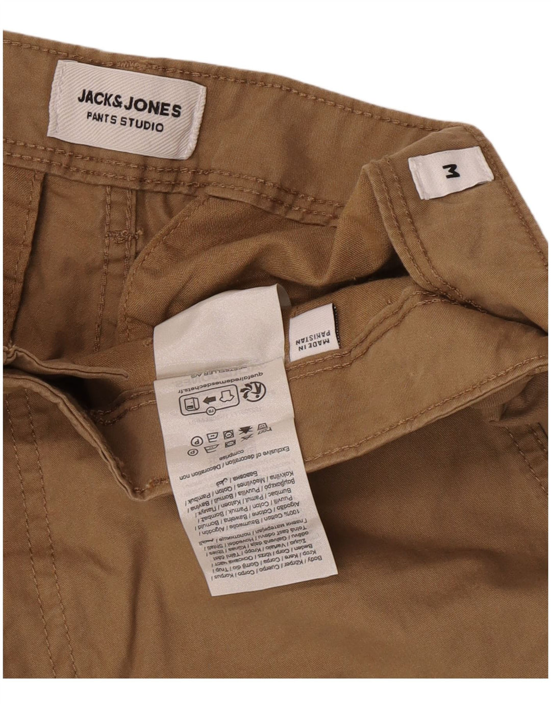 Pantaloni scurti cargo Jack & Jones pentru bărbați, mediu W32, bumbac, bej