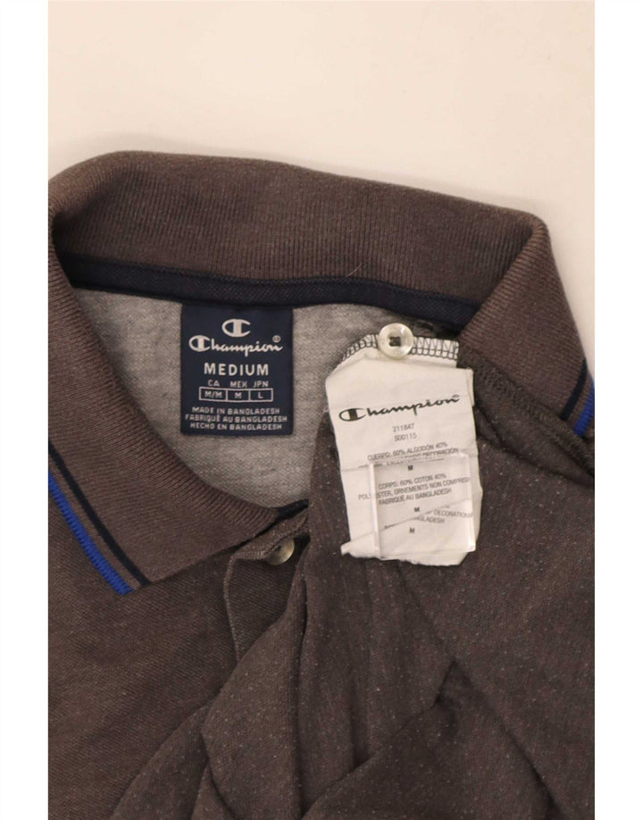 Tricou polo Champion pentru bărbați, bumbac cu dungi gri mediu