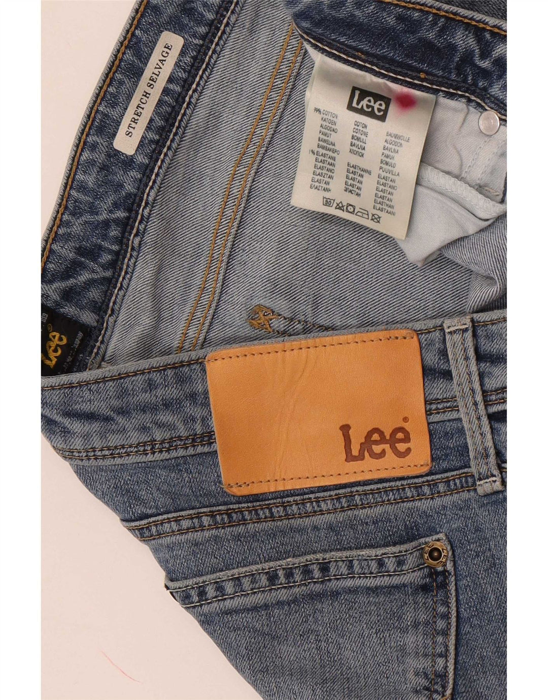 Blugi Lee Selvage Stretch Slim W29 L31 Bumbac albastru