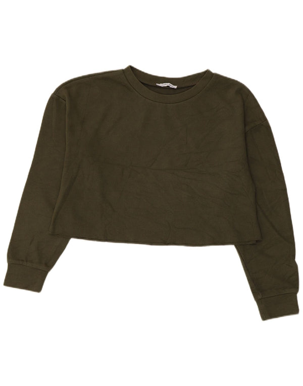 Pulover Oversized Crop pentru Damă Zara UK 10 Mic Kaki