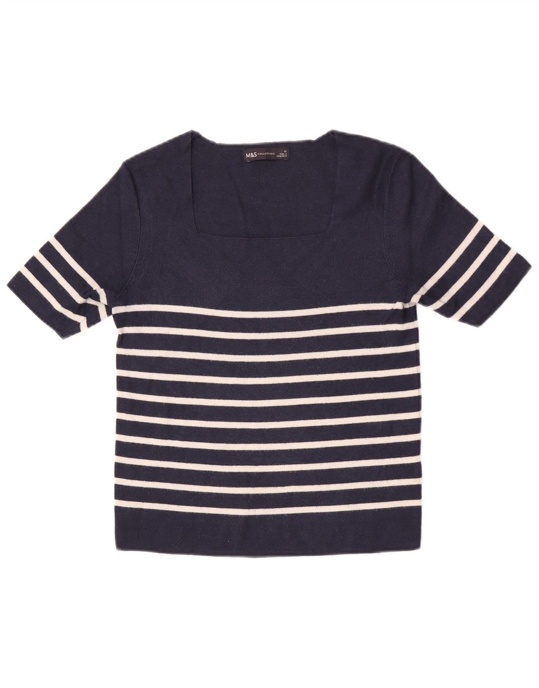 Crop Top pentru femei Marks & Spencer UK 12 Medium bleumarin, viscoză cu dungi