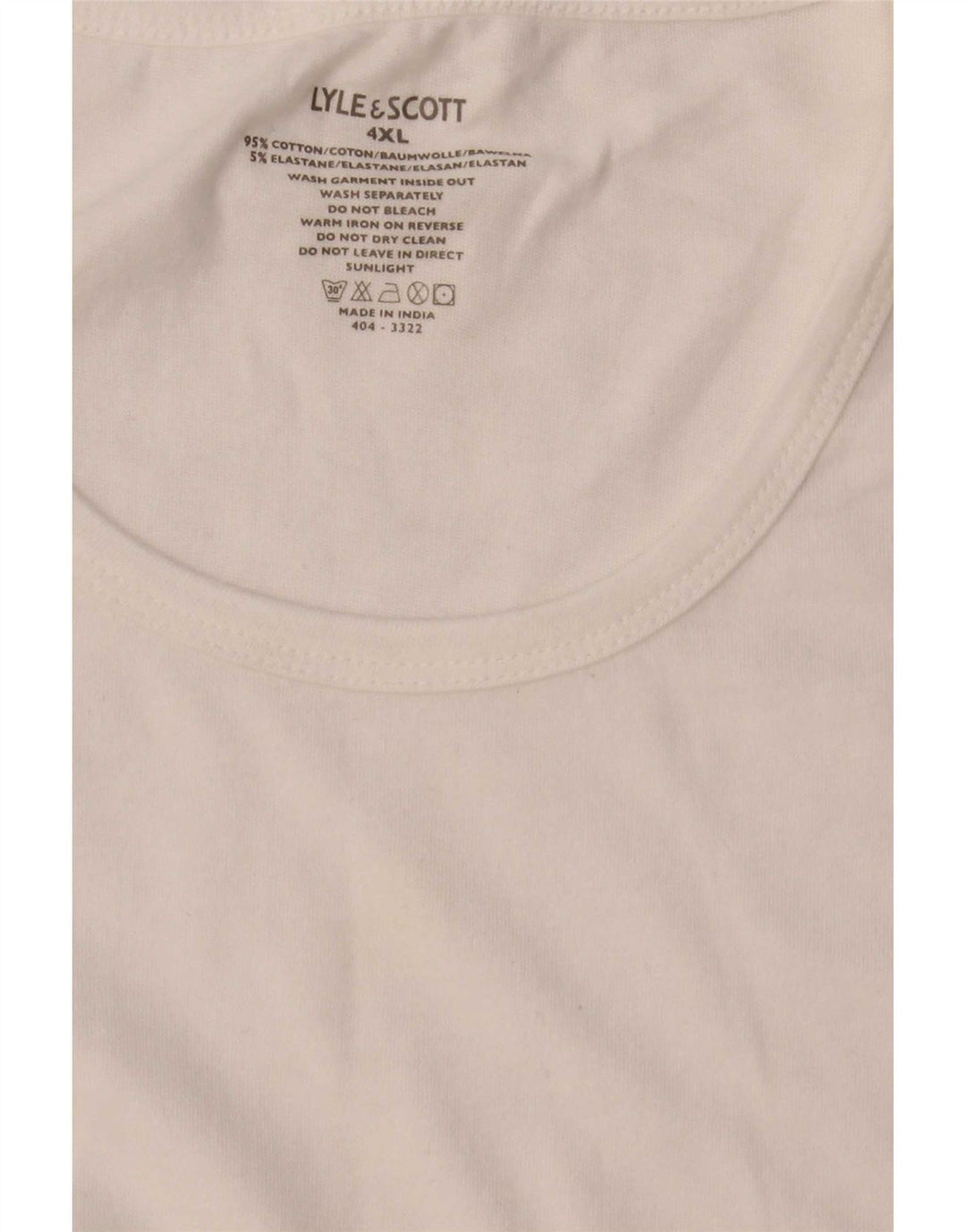 Tricou pentru bărbați Lyle & Scott Top 4XL Bumbac alb