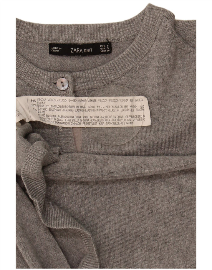 Pulover cardigan pentru femei Zara UK 10 mic, gri, viscoză