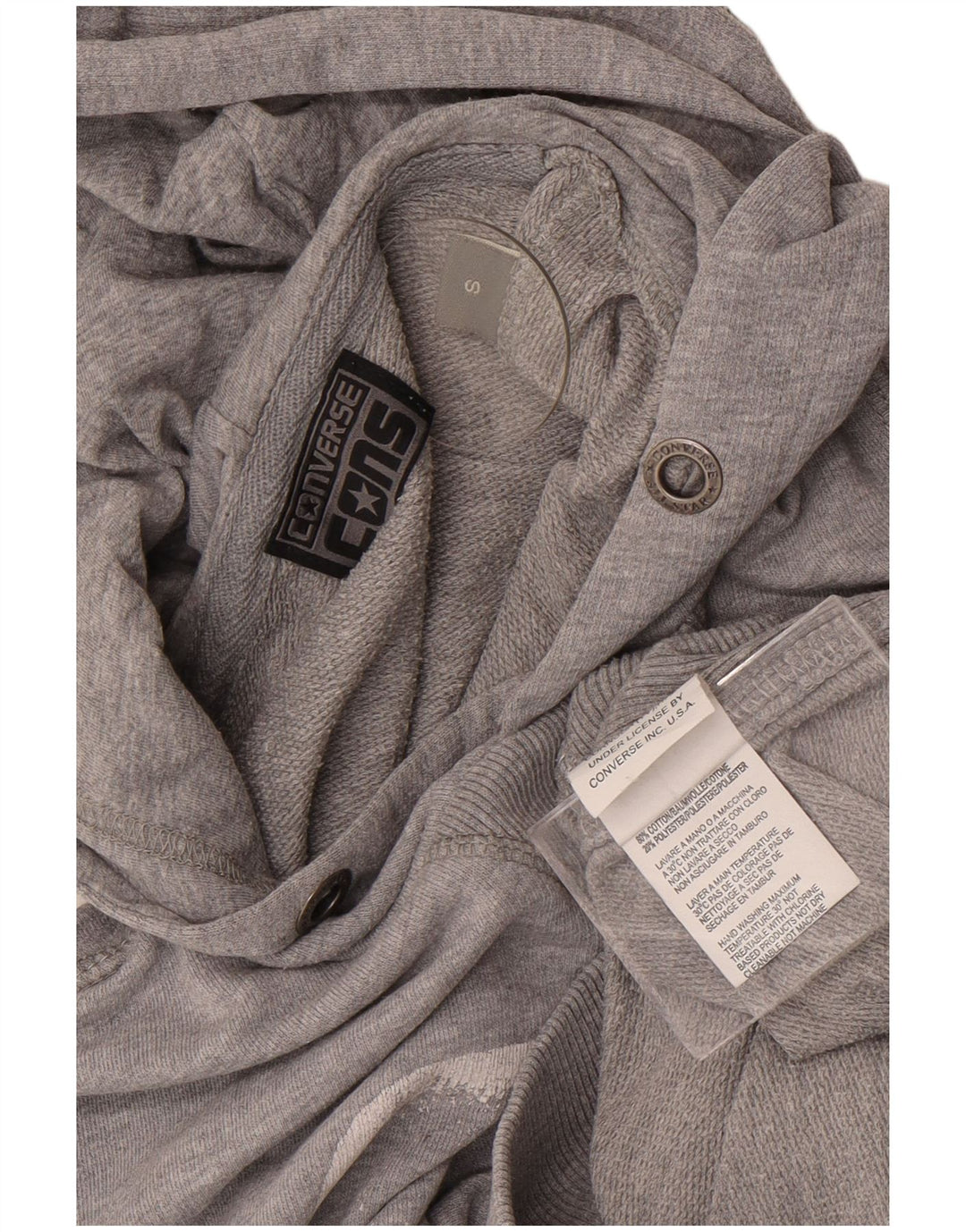 Pulover pentru bărbați Converse Graphic Hoodie, mic, gri, bumbac