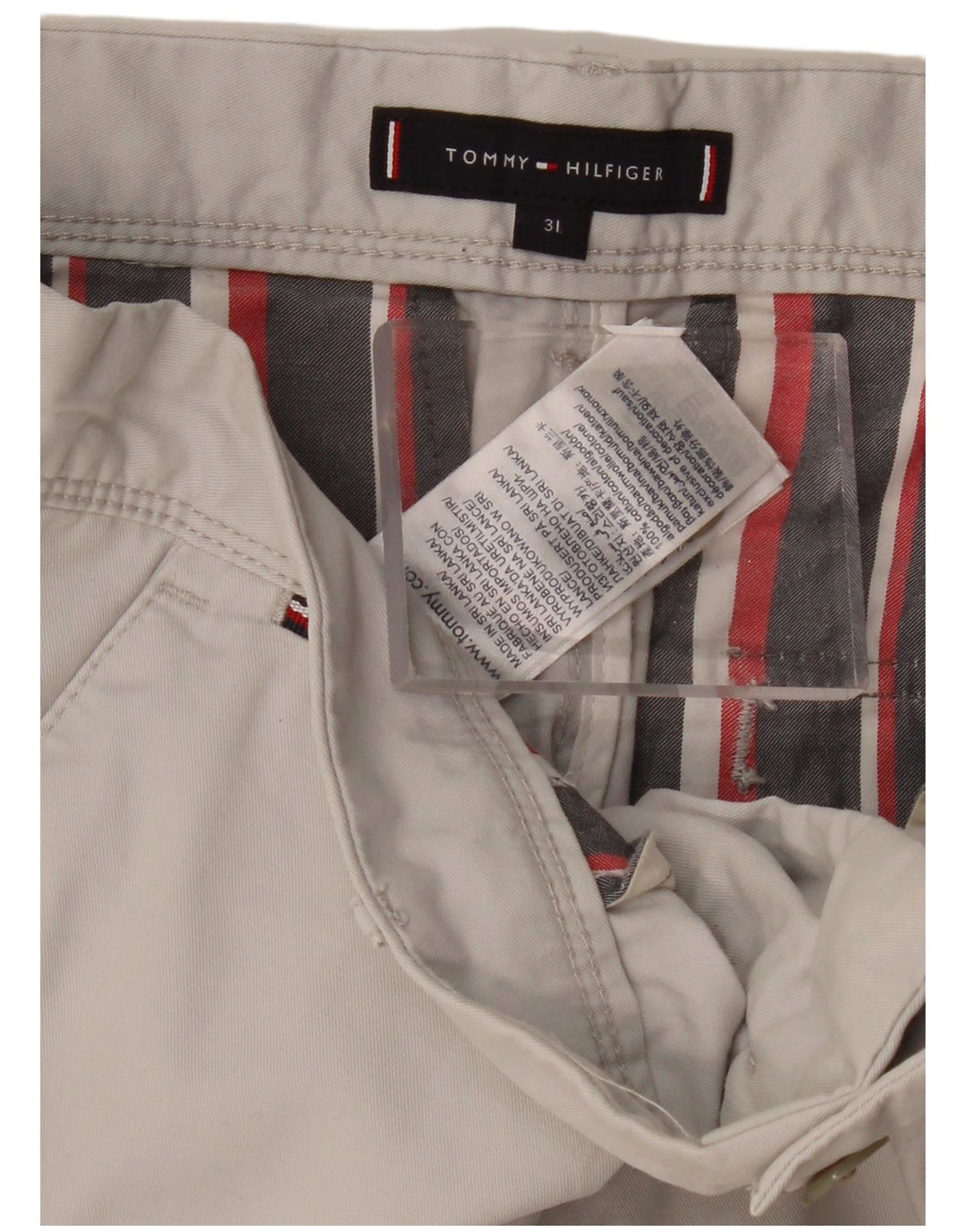TOMMY HILFIGER Pantaloni scurți cargo pentru bărbați W31 bumbac gri mediu