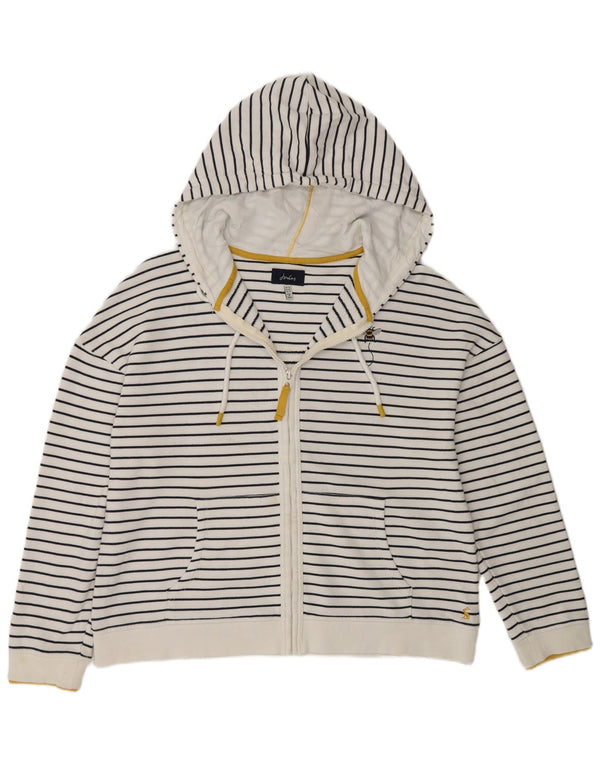 Pulover Joules pentru femei cu fermoar, UK 14, bumbac cu dungi albe mari