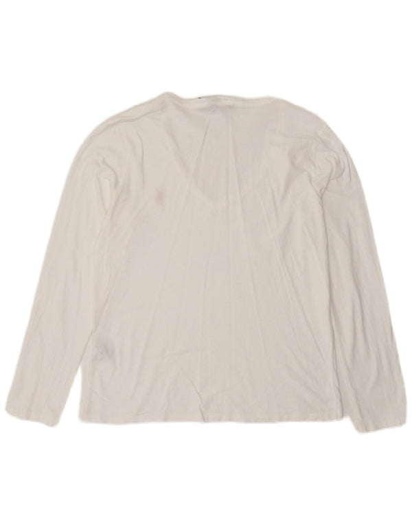Polo Ralph Lauren Top pentru femei cu mânecă lungă UK 14, mare, alb, bumbac