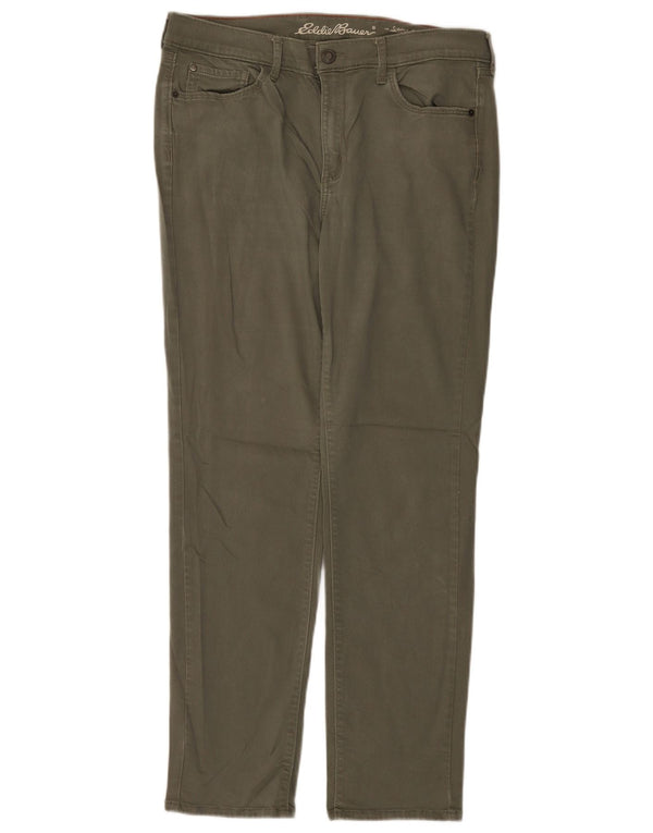 Eddie Bauer Pantaloni casual pentru femei, ușor curbate, US 14 XL W34 L30 kaki
