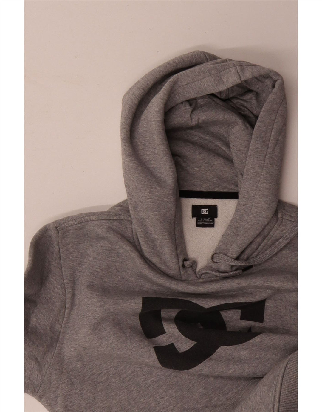 Pulover cu glugă cu grafic DC pentru bărbați, bumbac mic, gri