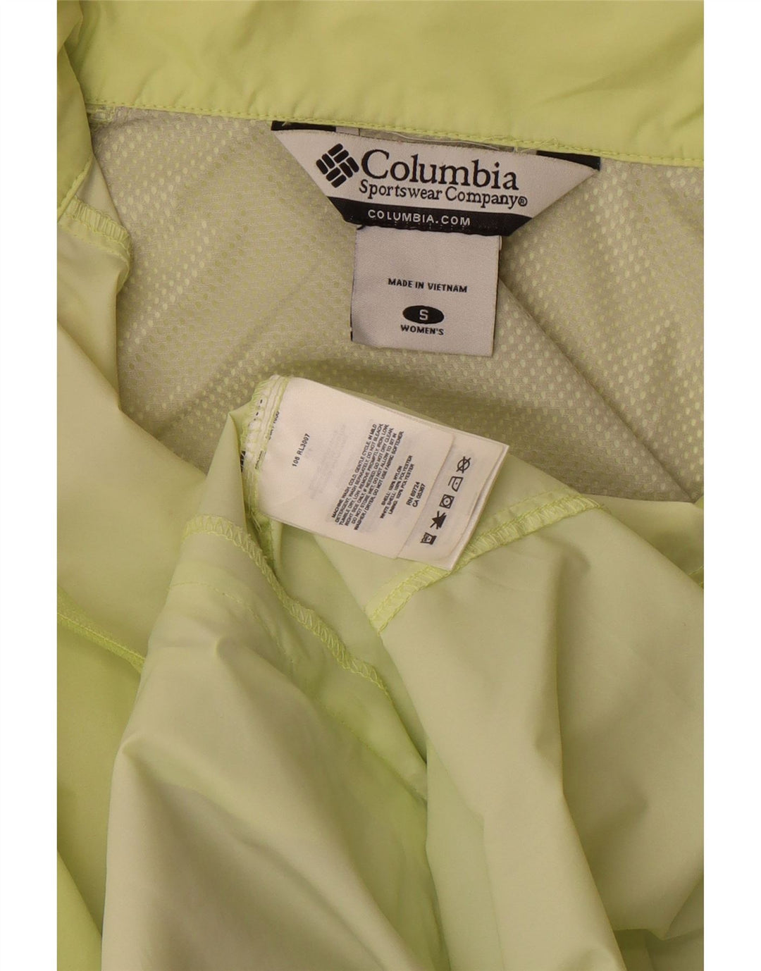 COLUMBIA Womens Oversized Windbreaker Jacket UK 10 Small Yellow Nylon