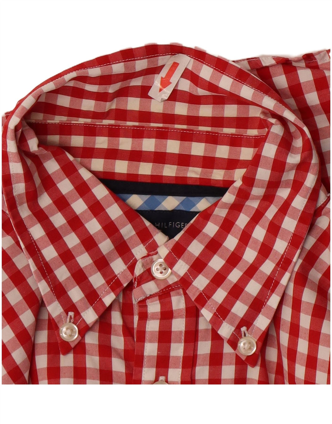 Cămașă pentru bărbați Tommy Hilfiger, bumbac cu carouri roșii medii