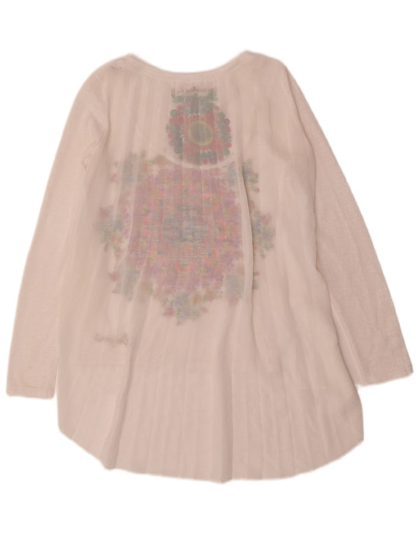 Top cu tunică grafică Desigual pentru femei UK 10 Small White Floral